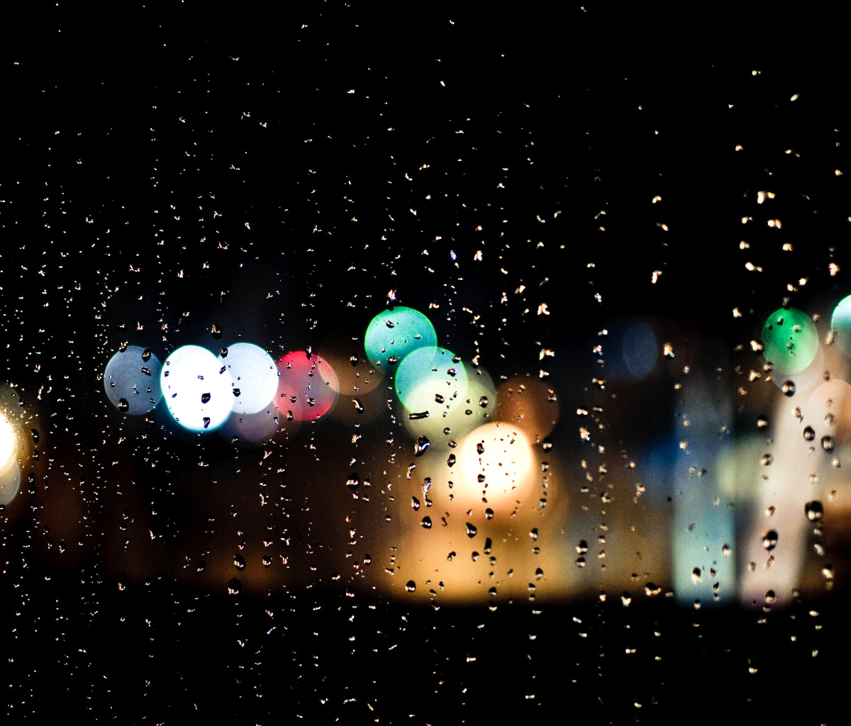 Raindrops on Window Bokeh Photo wallpaper 1200x1024