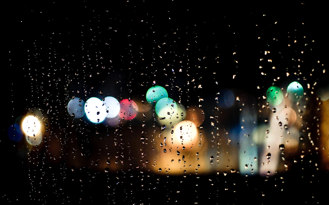 Screenshot №1 pro téma Raindrops on Window Bokeh Photo 1280x800