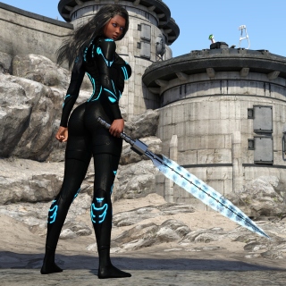Kendra Warrior with sword sfondi gratuiti per 2048x2048