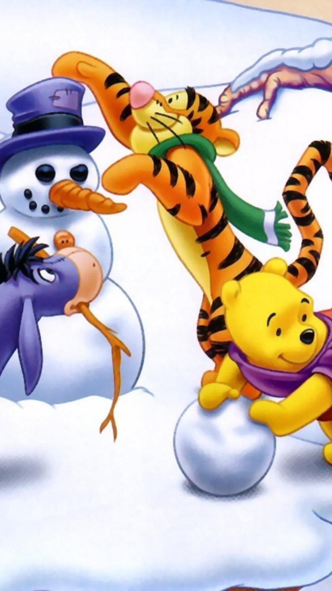 Winnie The Pooh Winter wallpaper 1080x1920