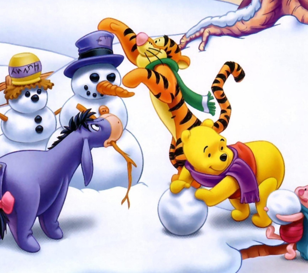 Das Winnie The Pooh Winter Wallpaper 1080x960