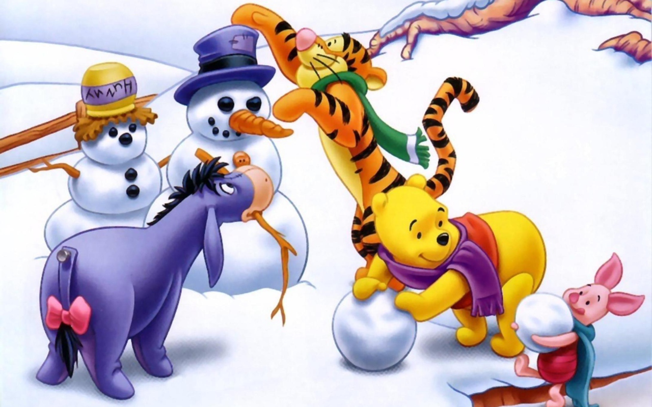 Winnie The Pooh Winter wallpaper 1280x800