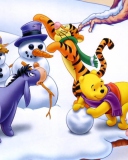 Winnie The Pooh Winter wallpaper 128x160