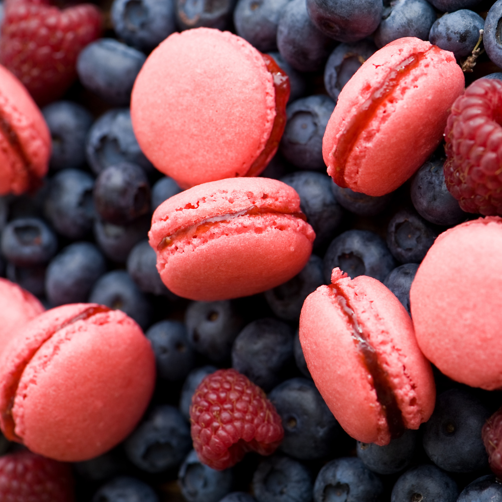 Berries Macaron wallpaper 1024x1024