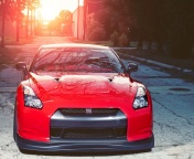 Sfondi Red Nissan GTR Japanese Sport Car 176x144