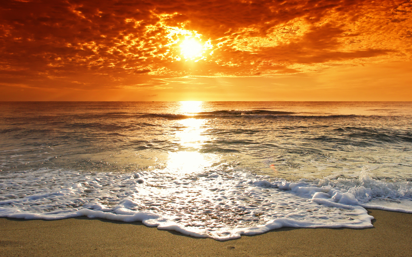 Das Summer Beach Sunset Wallpaper 1680x1050