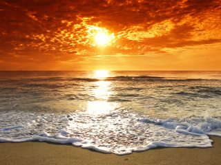 Das Summer Beach Sunset Wallpaper 320x240