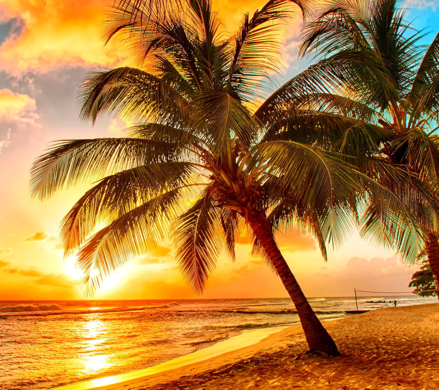 Fondo de pantalla Golden Sunset On Bali, Indonesia 1440x1280