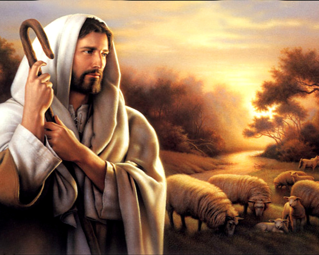 Jesus Good Shepherd wallpaper 1280x1024