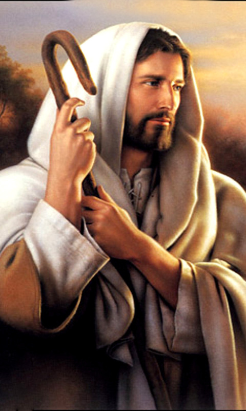 Jesus Good Shepherd wallpaper 480x800