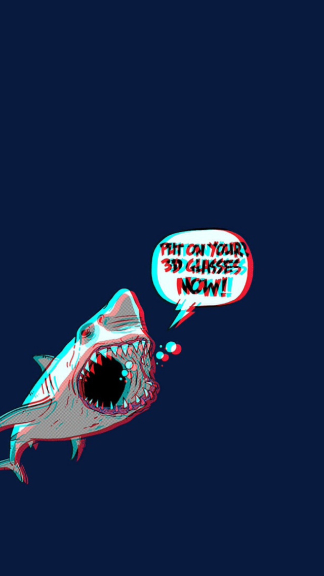 3D Shark wallpaper 640x1136
