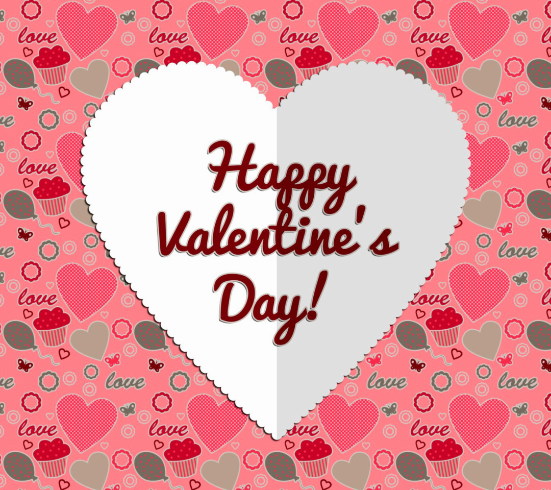 Das Happy Valentine Day Greeting Wallpaper 1080x960
