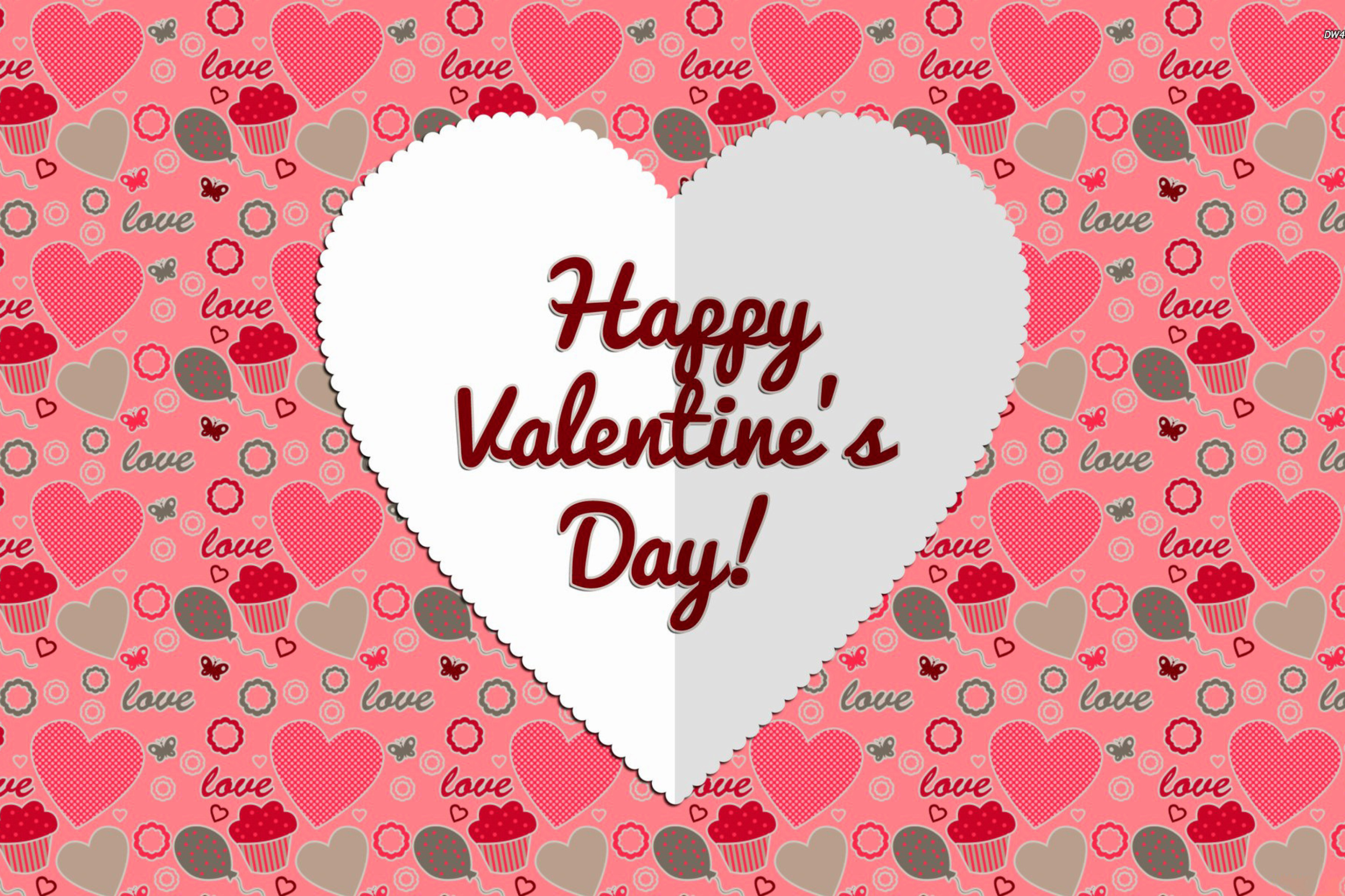 Das Happy Valentine Day Greeting Wallpaper 2880x1920