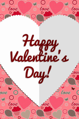 Das Happy Valentine Day Greeting Wallpaper 320x480