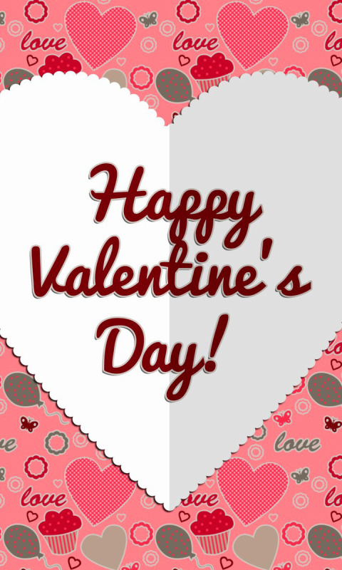 Обои Happy Valentine Day Greeting 480x800