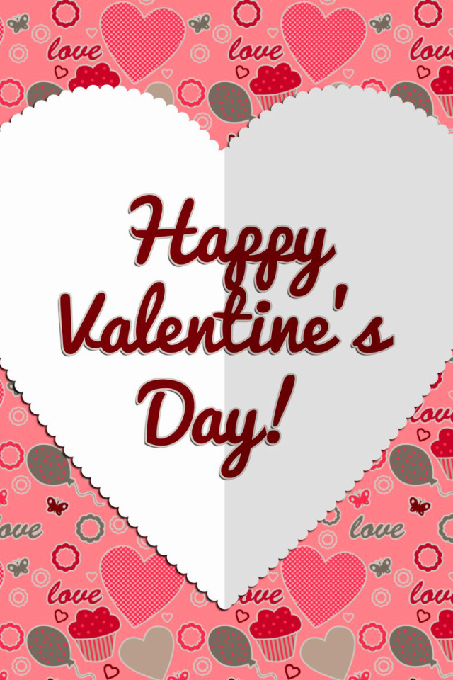 Das Happy Valentine Day Greeting Wallpaper 640x960