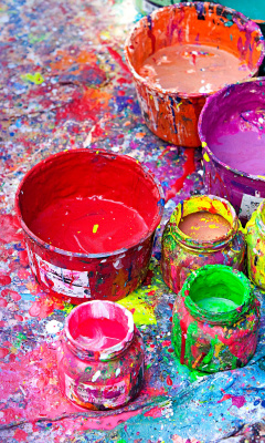Fondo de pantalla Paintings for Holi Festival 240x400