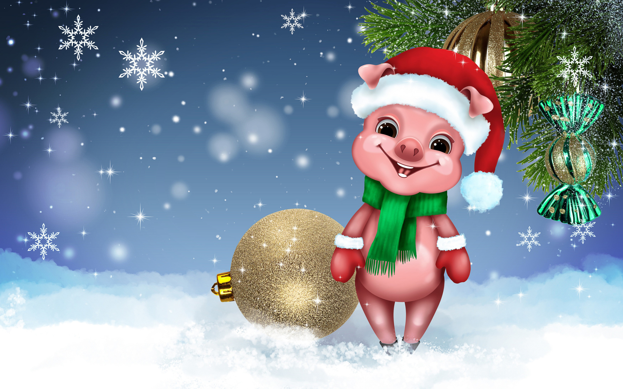 2019 Pig New Year Chinese Astrology wallpaper 2560x1600