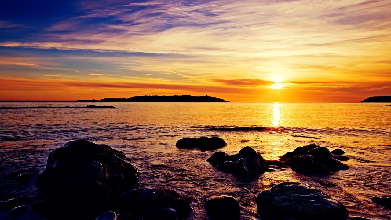 Das Golden Sunrise Beach Wallpaper 1280x720