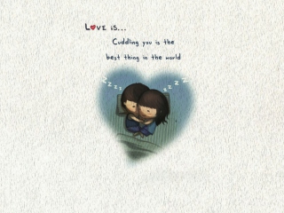 Das Love Is Cuddling Wallpaper 320x240