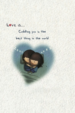 Das Love Is Cuddling Wallpaper 320x480