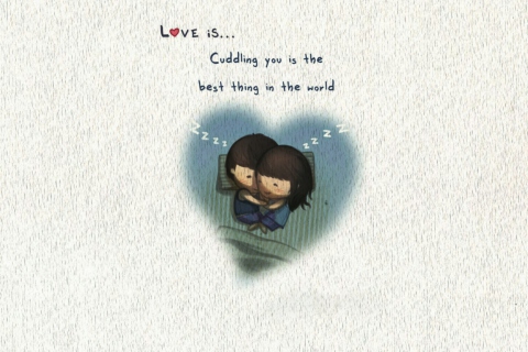 Das Love Is Cuddling Wallpaper 480x320