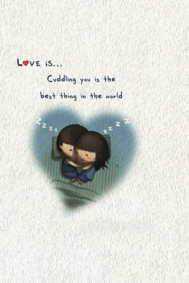 Fondo de pantalla Love Is Cuddling 640x960