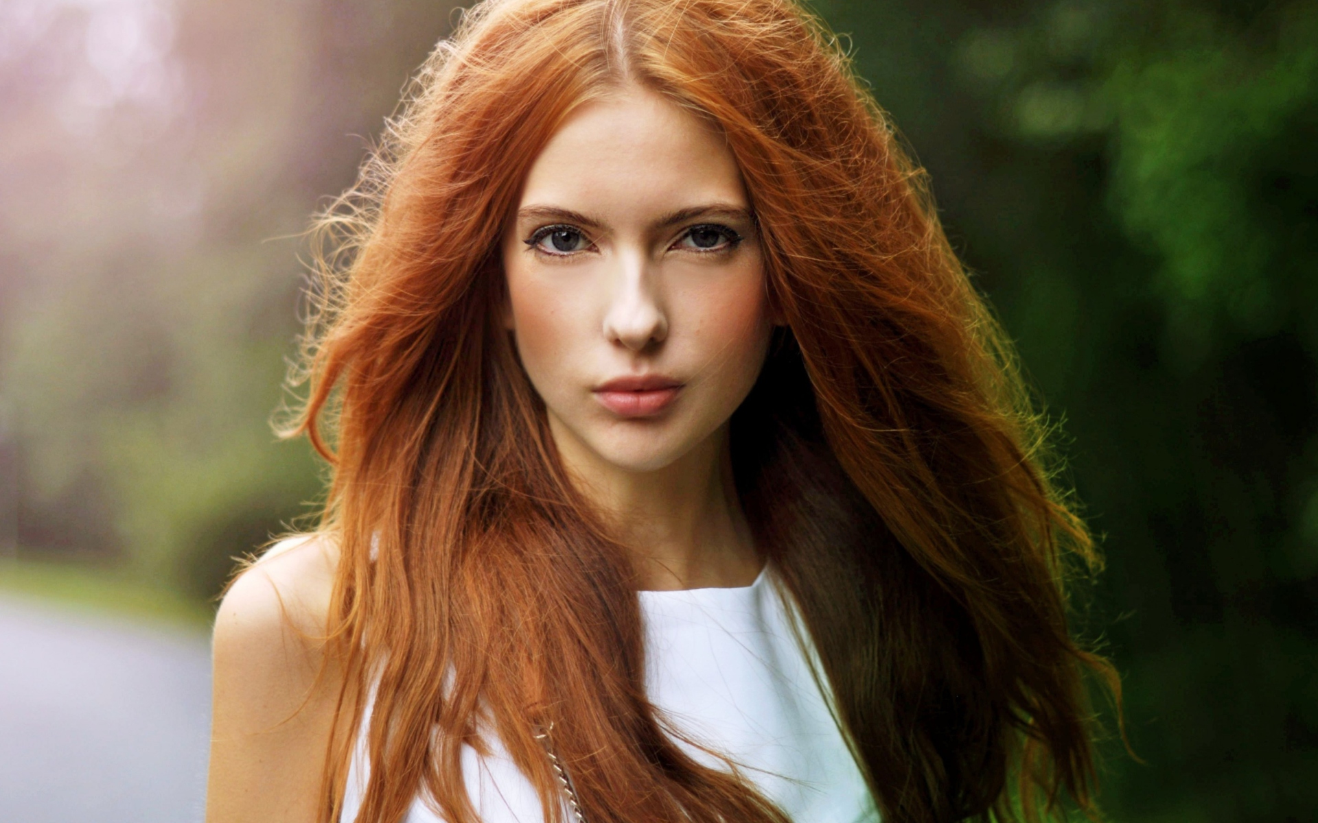 Beautiful Redhead Girl Wallpaper for Widescreen Desktop PC 