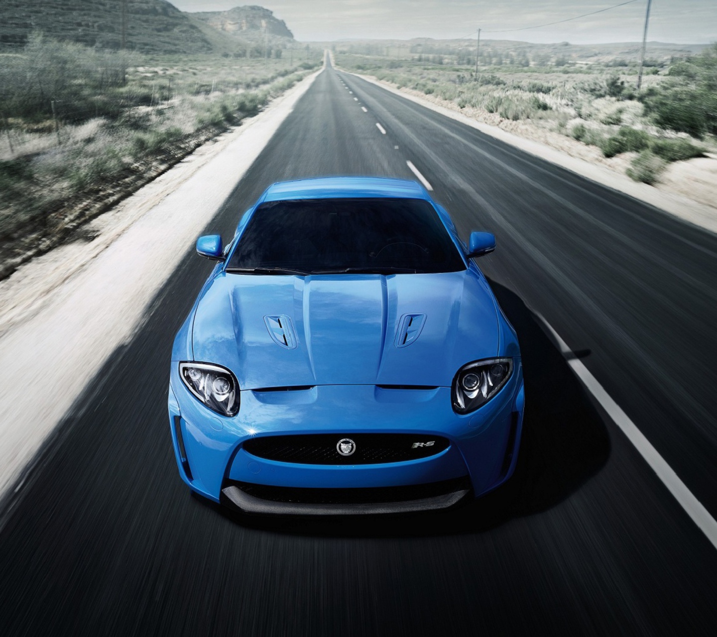 Das Blue Jaguar Xk R 2012 Wallpaper 1440x1280