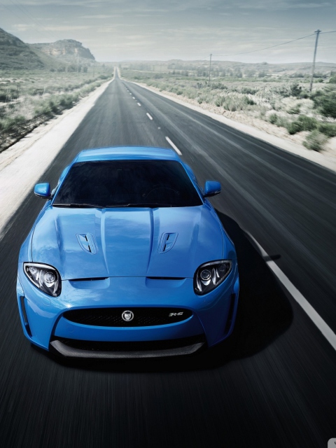 Fondo de pantalla Blue Jaguar Xk R 2012 480x640