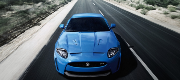 Screenshot №1 pro téma Blue Jaguar Xk R 2012 720x320
