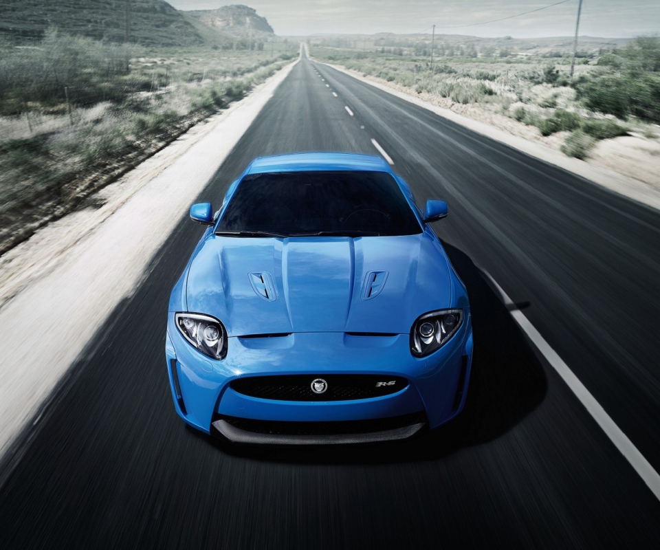 Das Blue Jaguar Xk R 2012 Wallpaper 960x800