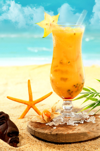 Das Carambola and Maraschino Citrus Cocktail Wallpaper 320x480