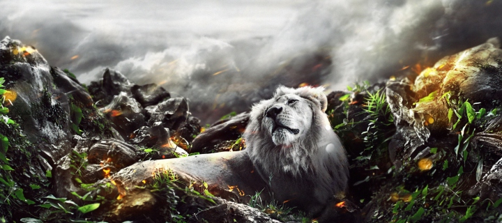 Lion Art wallpaper 720x320