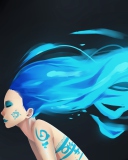 Обои Girl With Blue Hair Art 128x160