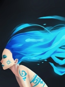 Girl With Blue Hair Art wallpaper 132x176