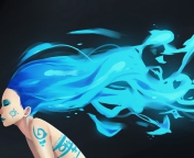 Girl With Blue Hair Art wallpaper 176x144