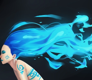 Girl With Blue Hair Art - Obrázkek zdarma pro HP TouchPad