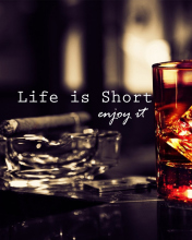 Fondo de pantalla Life is short, so enjoy it 176x220