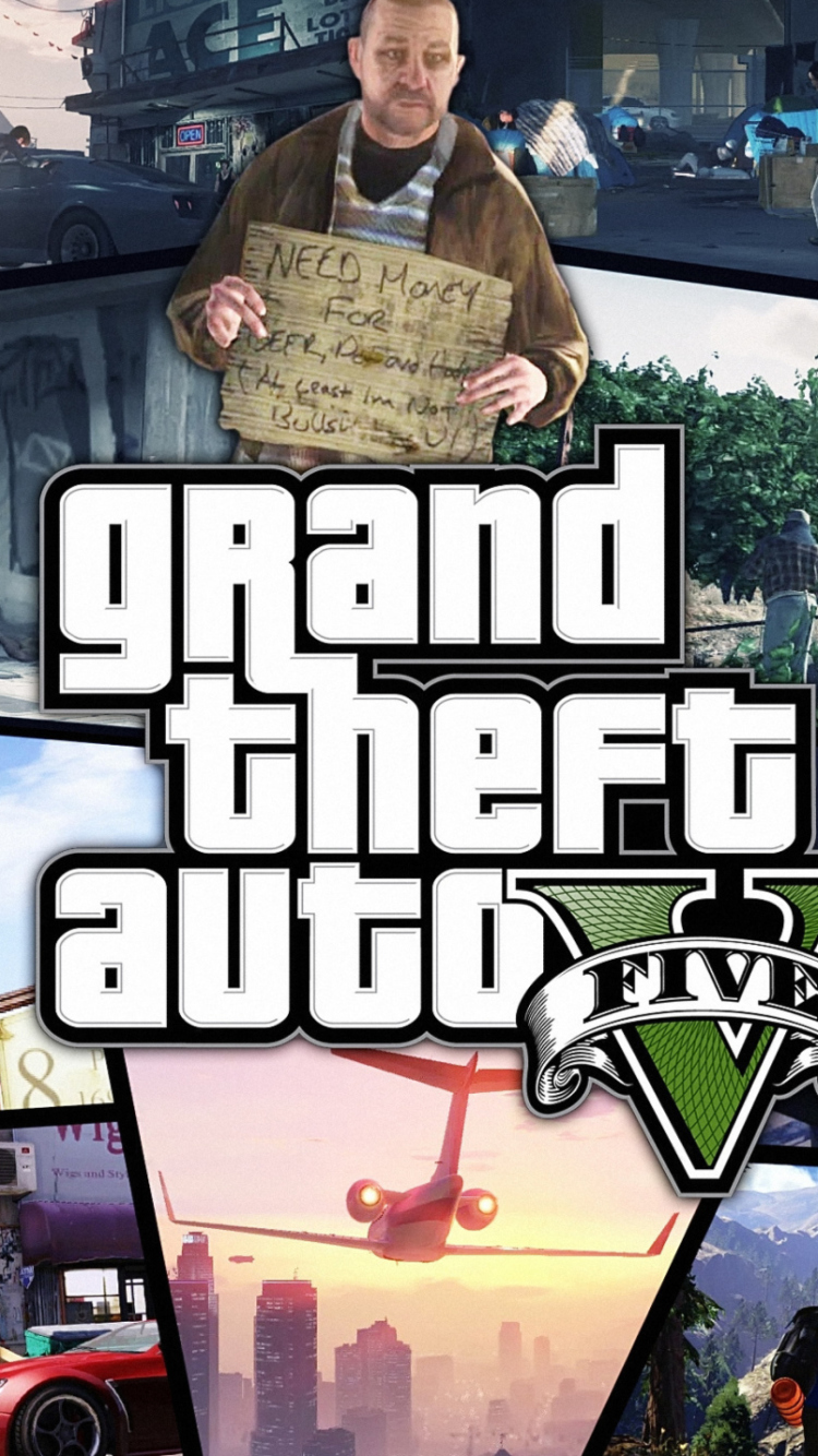 Обои Grand Theft Auto 5 750x1334