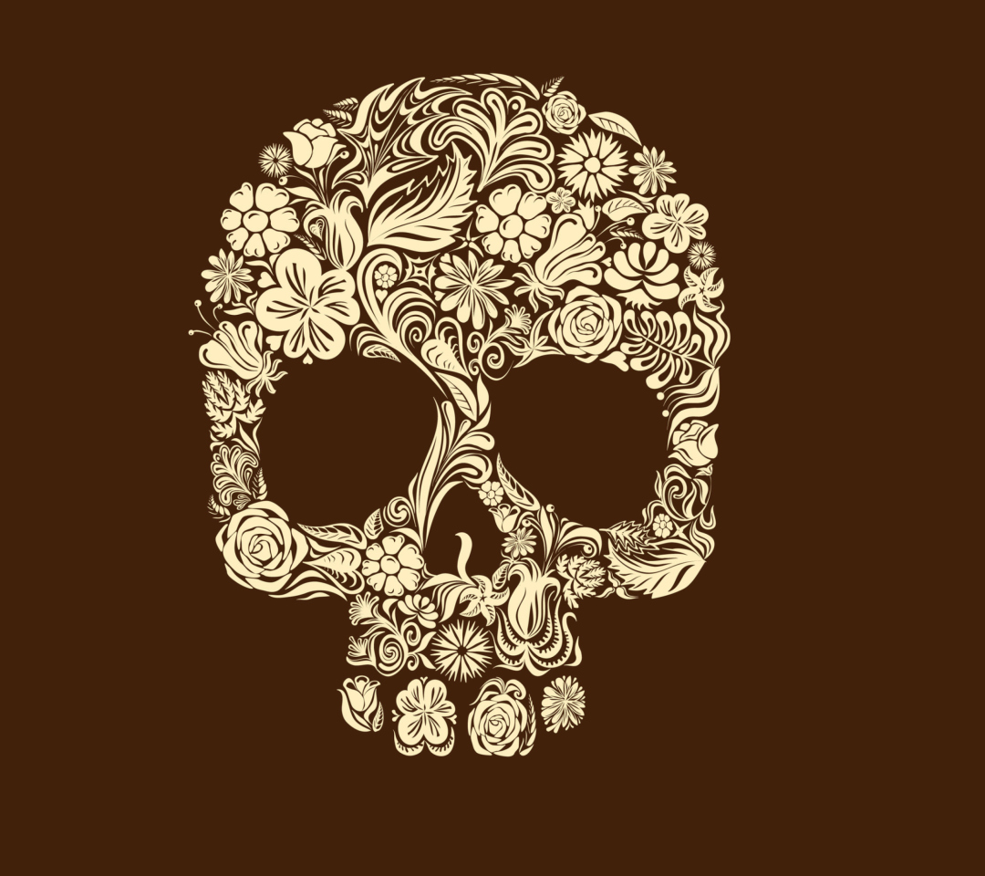 Sfondi Floral Design Skull 1080x960