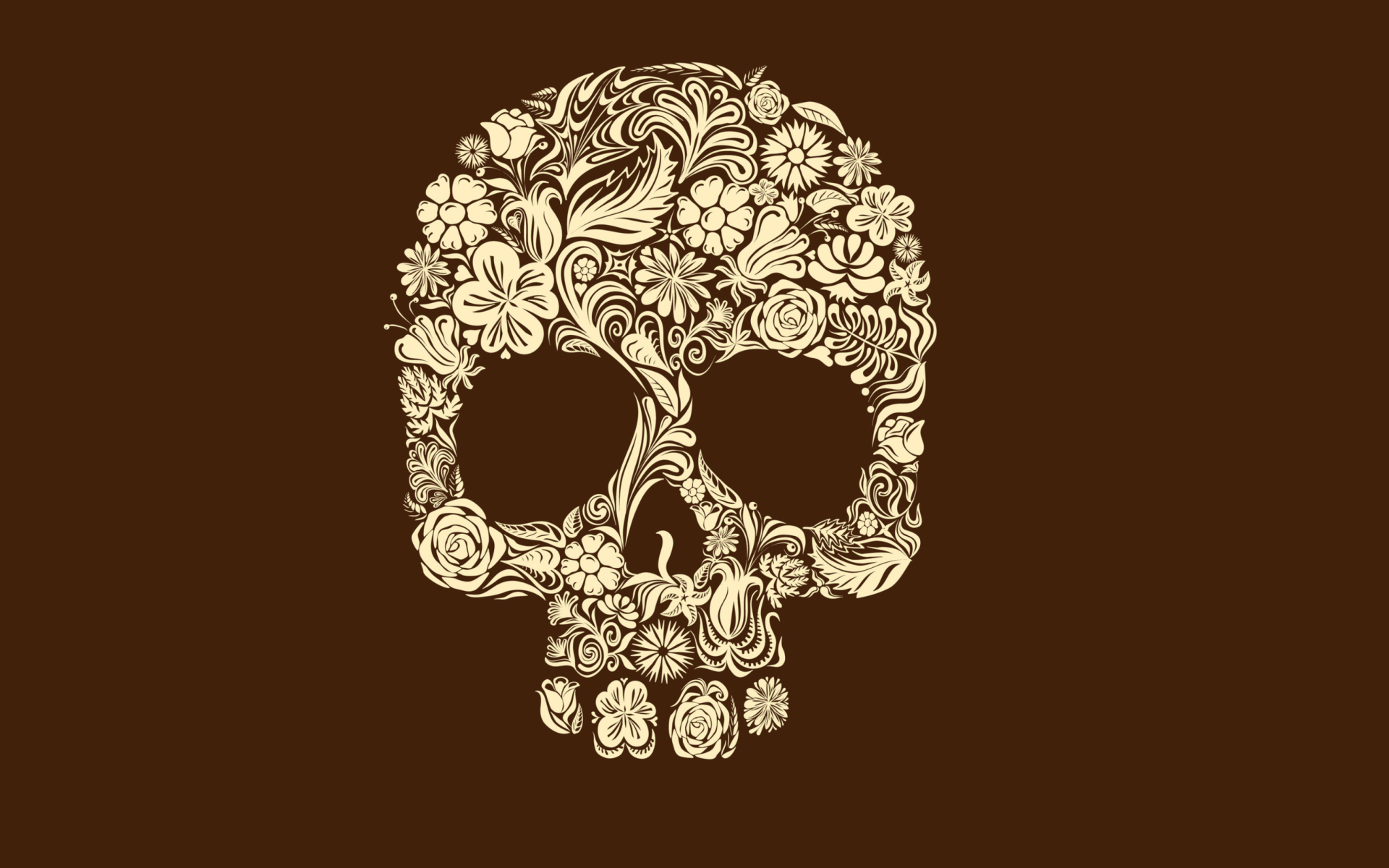 Das Floral Design Skull Wallpaper 1920x1200