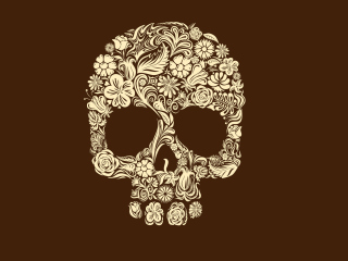 Das Floral Design Skull Wallpaper 320x240