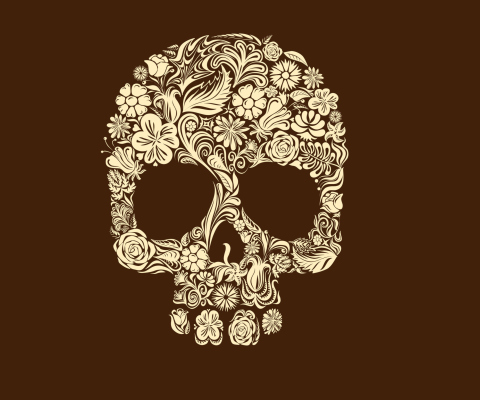 Обои Floral Design Skull 480x400