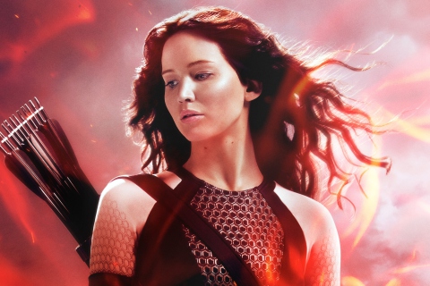 Katniss In The Hunger Games Catching Fire wallpaper 480x320