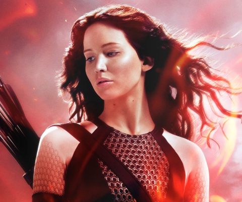 Katniss In The Hunger Games Catching Fire wallpaper 480x400