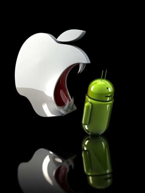 Fondo de pantalla Apple Against Android 480x640