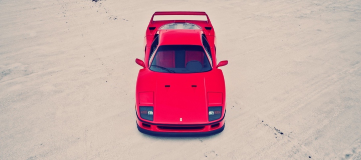 Fondo de pantalla Red Ferrari F40 Top Angle 720x320