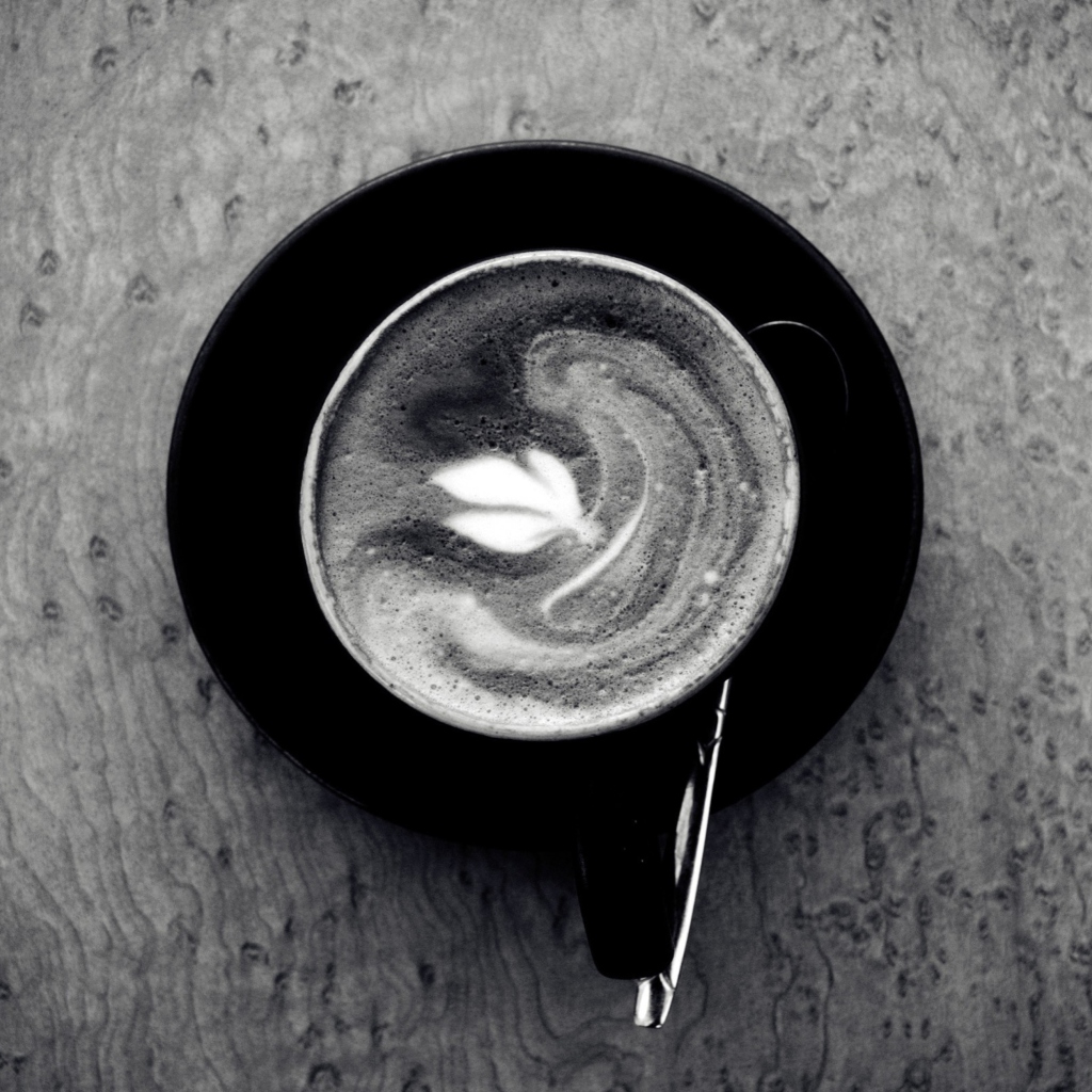 Black And White Coffee Cup wallpaper 1024x1024