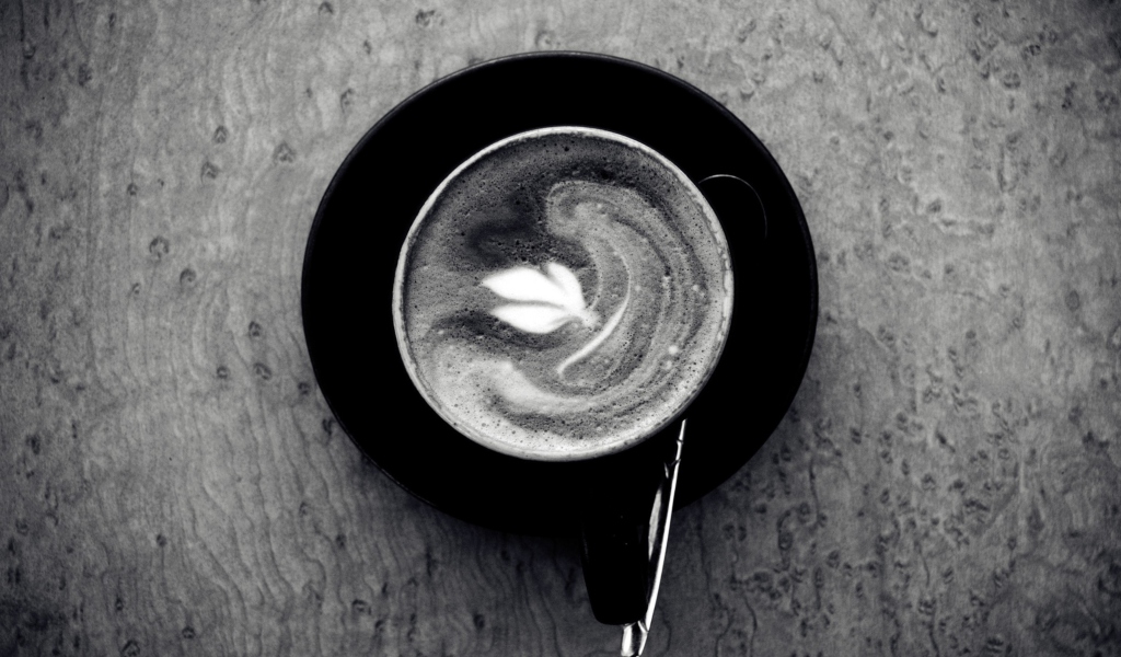 Black And White Coffee Cup wallpaper 1024x600